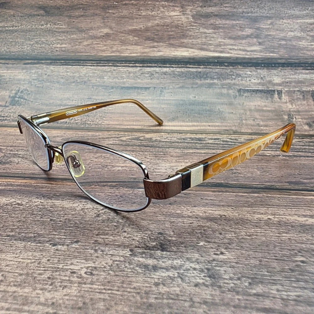 Coach Hope 213 Shiny Tan Brown Oval Eyeglasses Frames 51-16-135